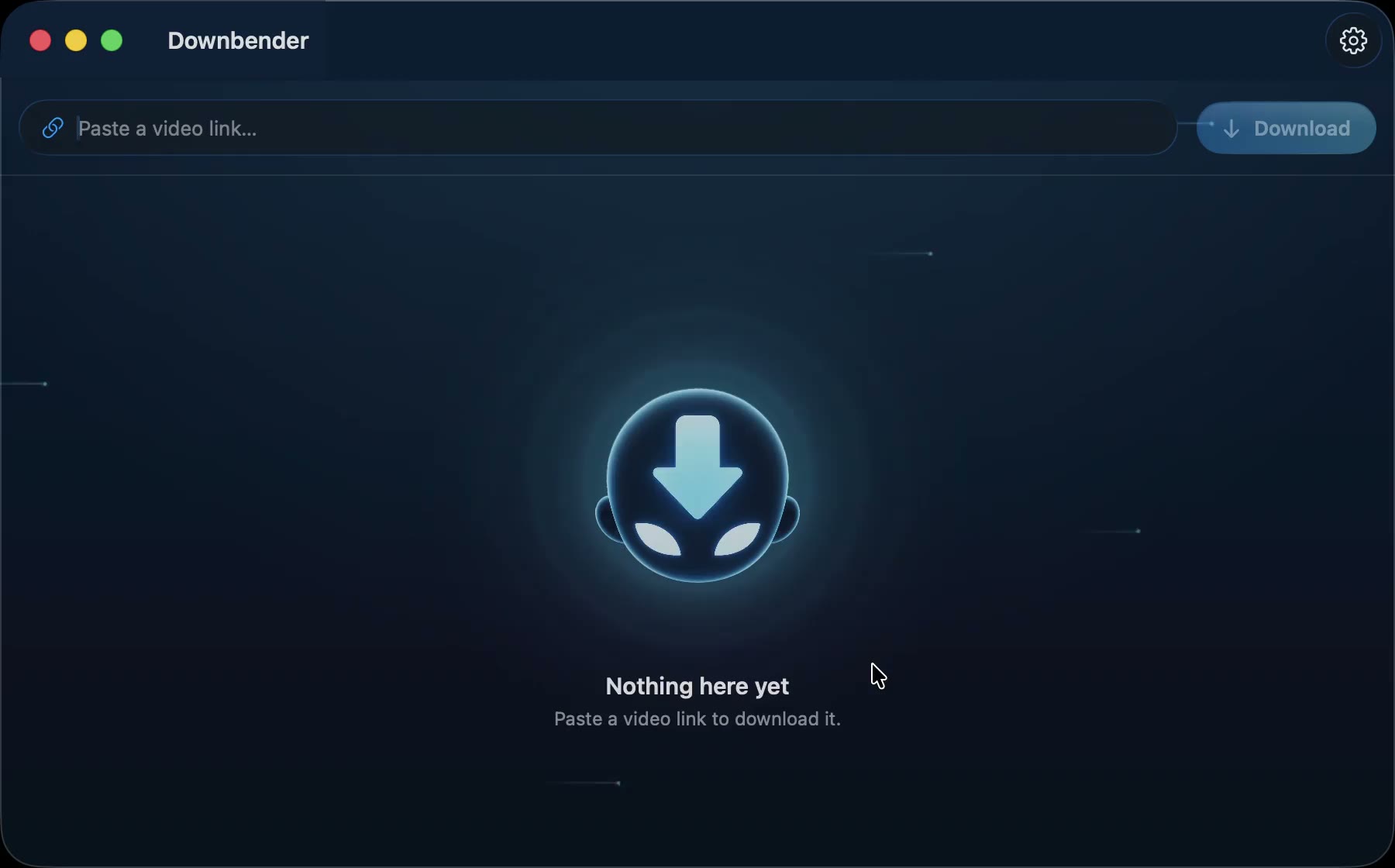 Downbender main window ready to download a video